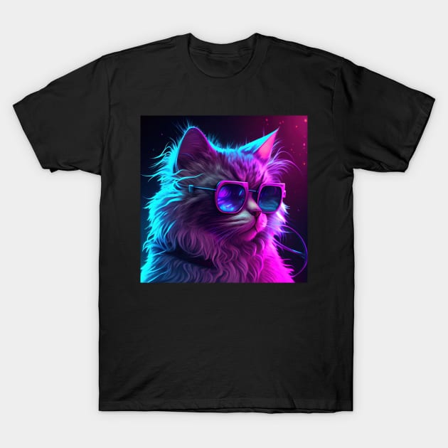 Neon Cat T-Shirt by seantwisted